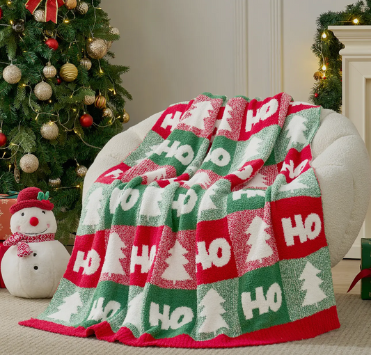 Soft Knit Holiday Throw Blanket