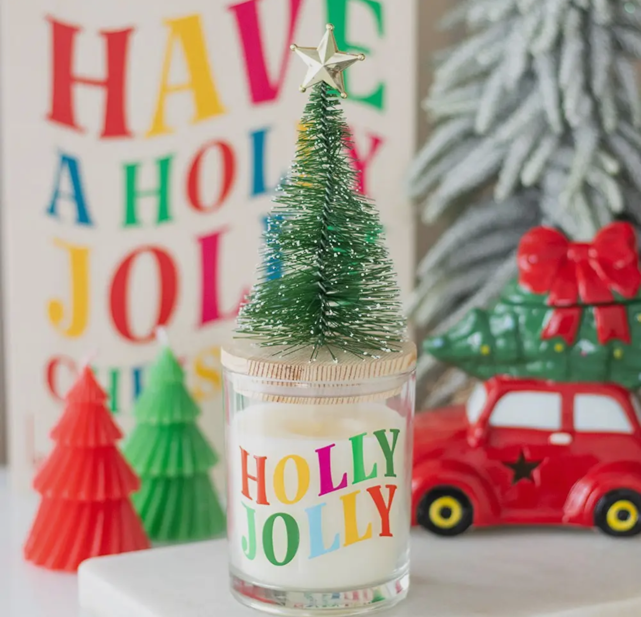 Holly Jolly Christmas Candle