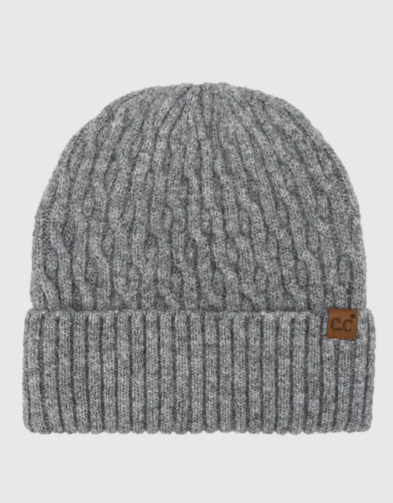 Cable Cuff Beanie | Gray