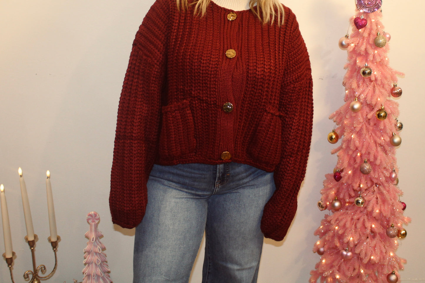 Be Merry Cropped Cardigan