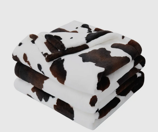 Cow Print Throw Blanket