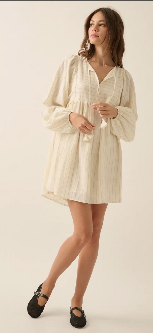 Pinstripe Babydoll Dress